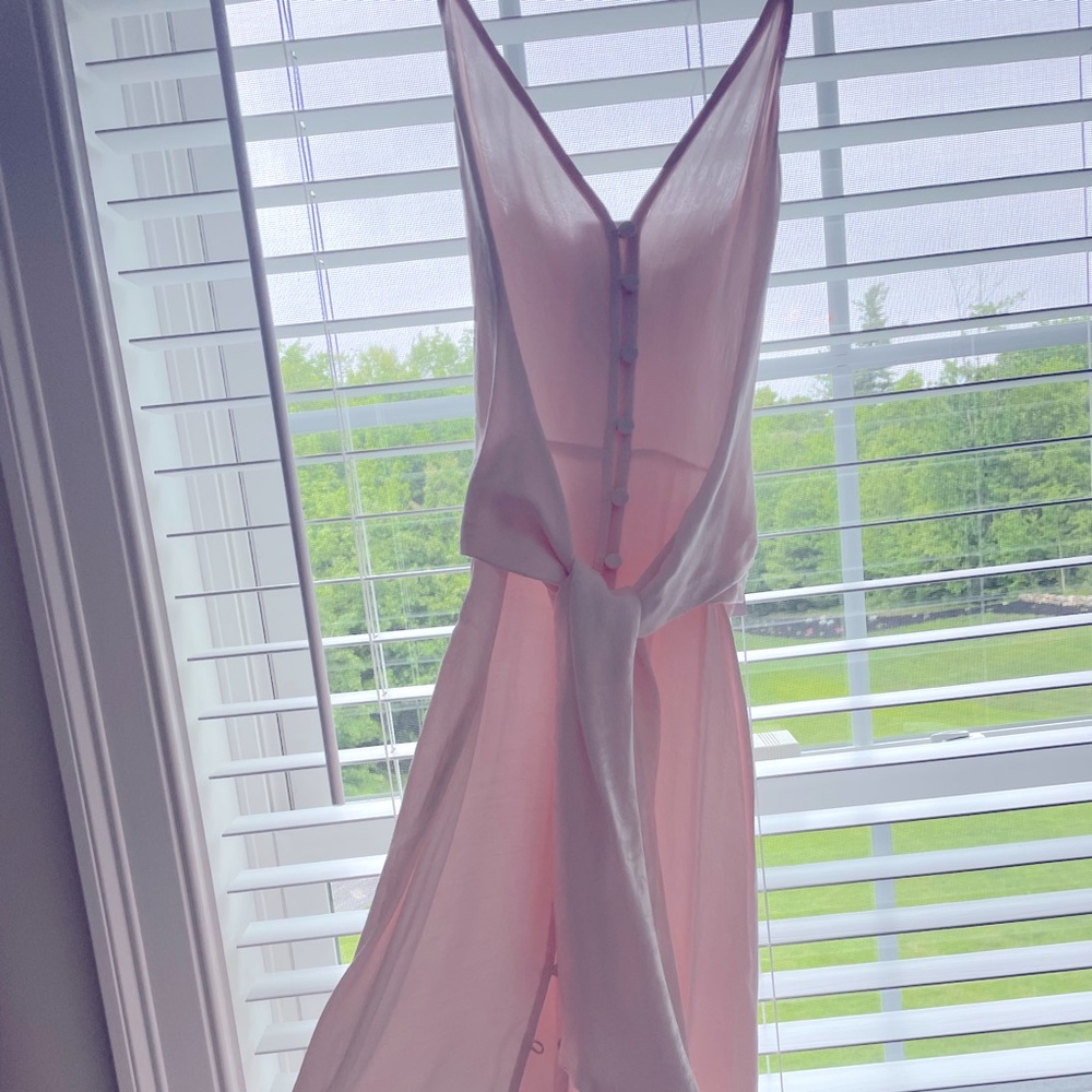 L’Academie Los Angeles Long slip dress in blush pink size  size L
